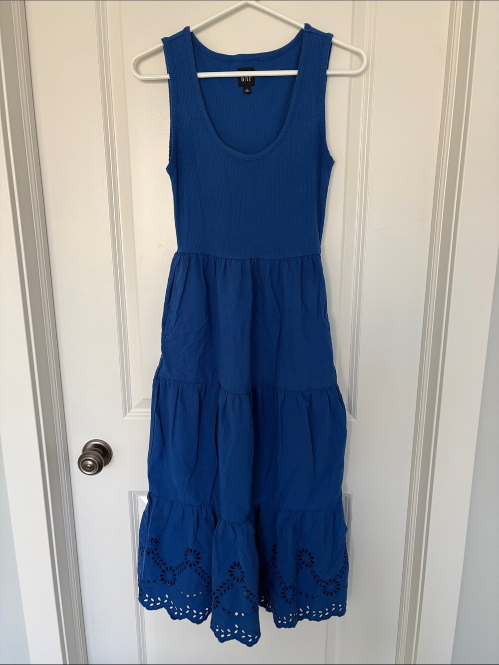 GAP Blue Tiered Midi Dress